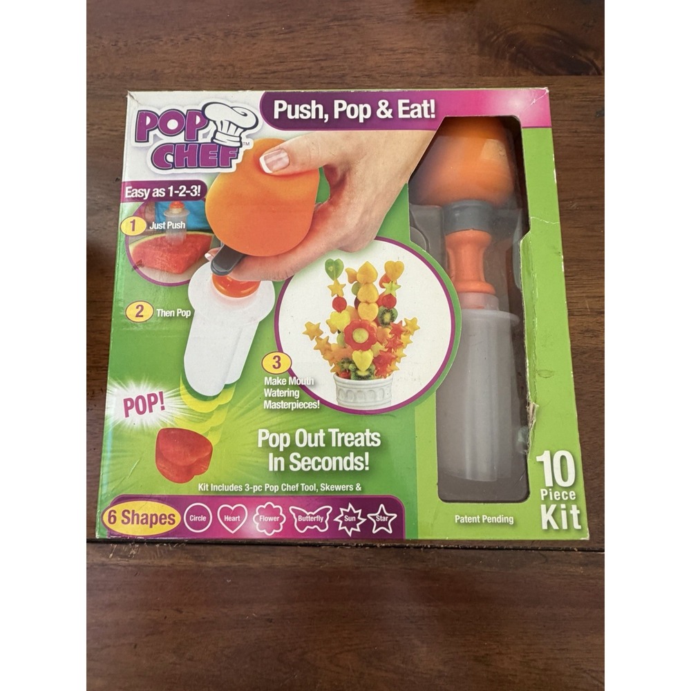 Pop Chef Push, Pop & Eat 10 Piece Kit As Seen On TV New In Box